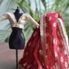 Maroon bridal saree for Barbie doll
