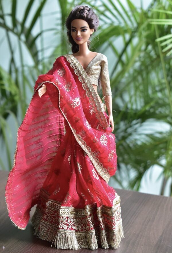 screenshot-484 Pink bridal saree for Barbie doll