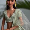 Embroidered Pastel green lehenga for Barbie doll