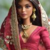 created-by-photogrid-374 Embellished maroon bridal lehenga for Barbie doll