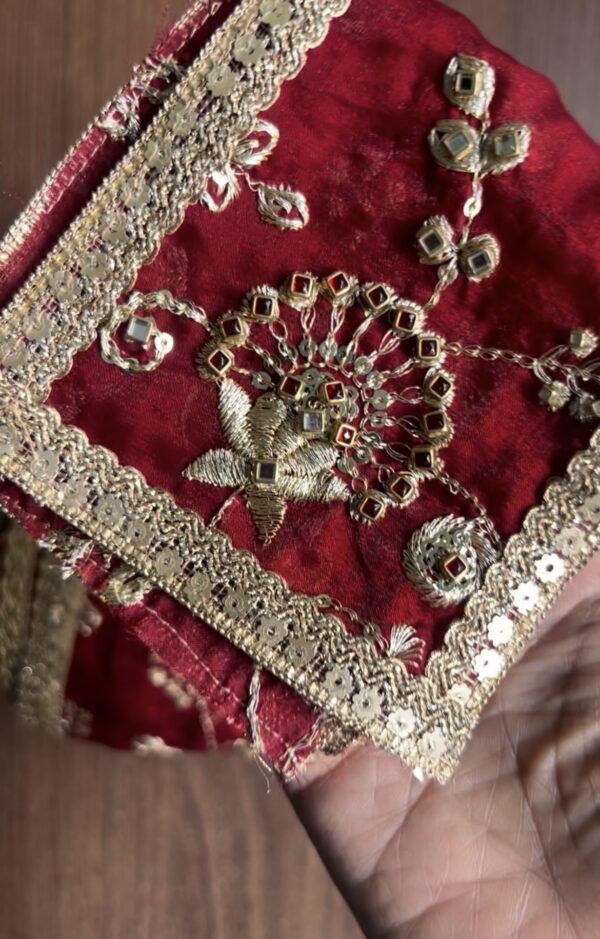 screenshot-494 Embellished maroon bridal lehenga for Barbie doll