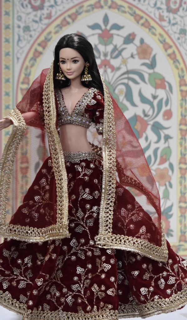 img_0872 Embellished bridal lehenga for Barbie doll