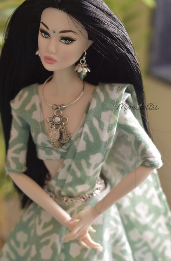 Printed cotton lehenga for Barbie doll