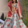 Embellished printed cotton lehenga for doll