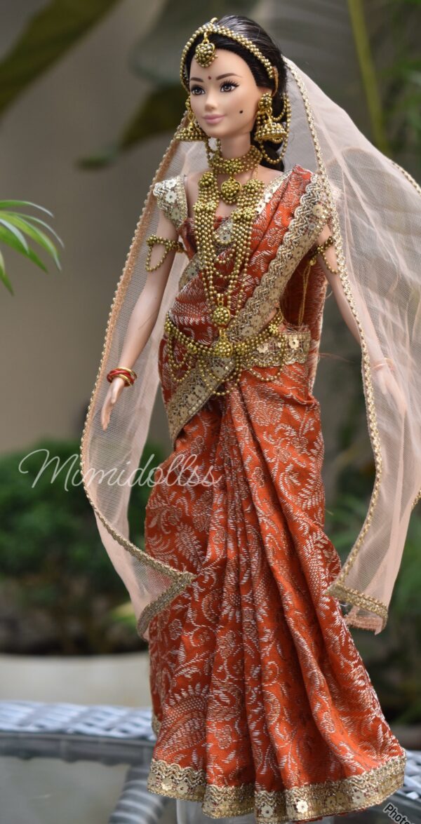 Indian bridal saree for doll