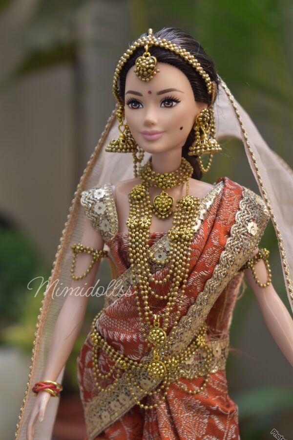 Indian bridal saree for doll
