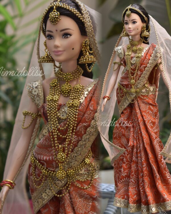 Indian bridal saree for doll