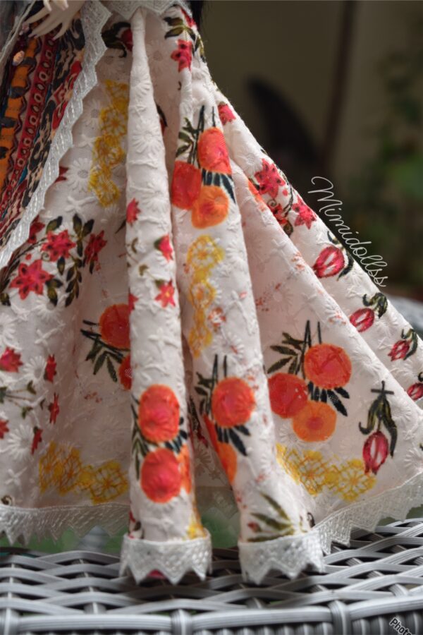 Embroidered floral lehenga for doll