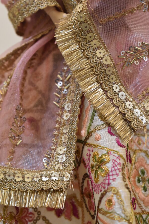 Embroidered bridal lehenga for doll
