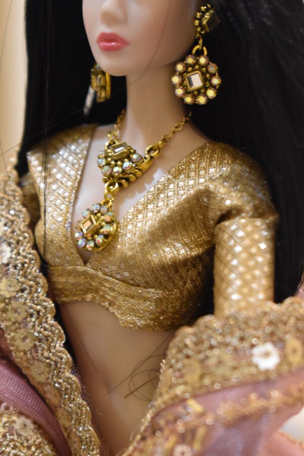 Embroidered bridal lehenga for doll