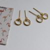 Gold hoop earrings for doll (set of 5)