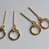 Gold hoop earrings for doll (set of 5)