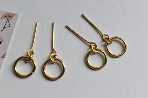 Gold hoop earrings for doll (set of 5)
