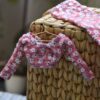 Pink floral dress for doll