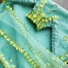 Teal green embellished lehenga for Barbie doll