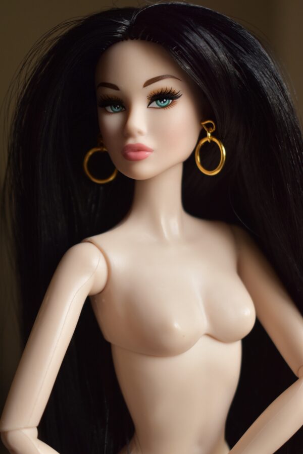 Gold hoop earrings for doll (set of 5)