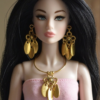 Gold charm necklace set for doll