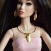 Gold charm jewellery set for doll(set of 2)