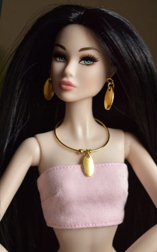 Gold charm jewellery set for doll(set of 2)