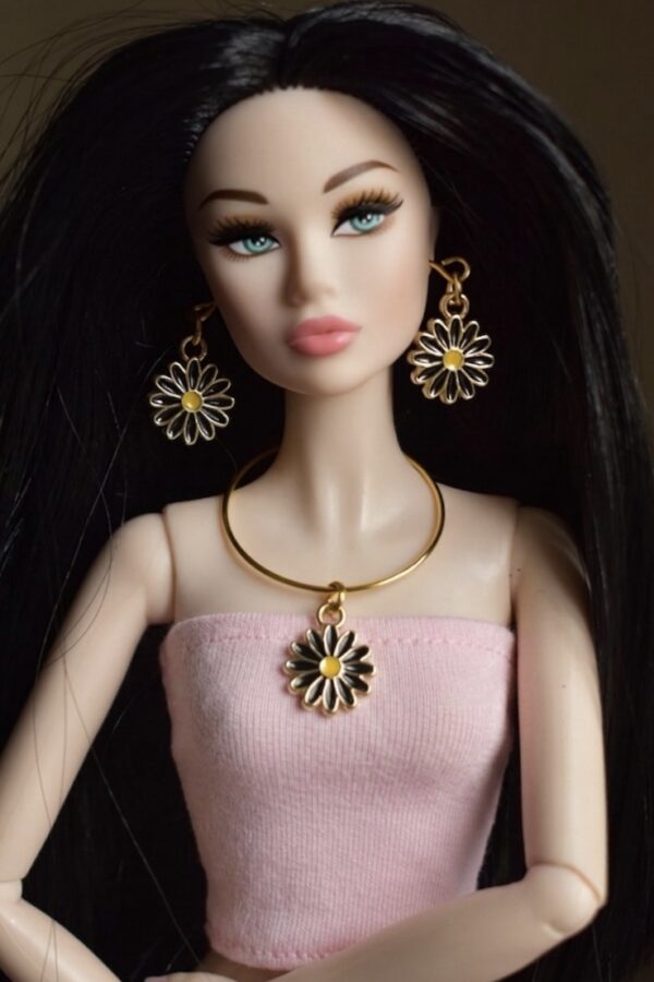 Daisy necklace set for doll (set of 2)