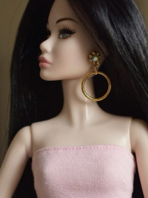 Gold hoop danglers for doll(set of 2)