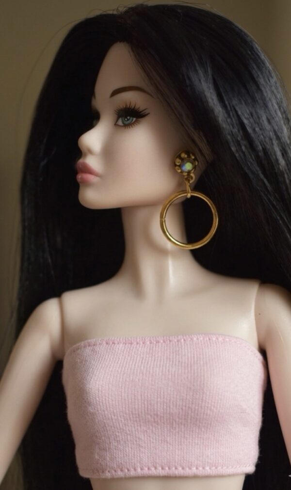 Gold hoop danglers for doll(set of 2)