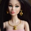 Gold heart charm set for doll(set of 2)