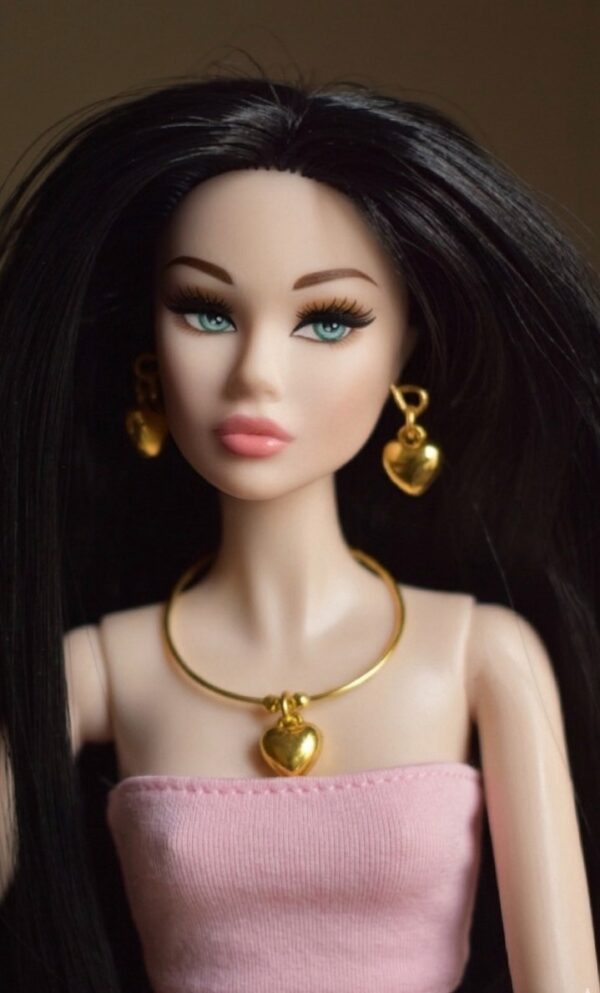 Gold heart charm set for doll(set of 2)