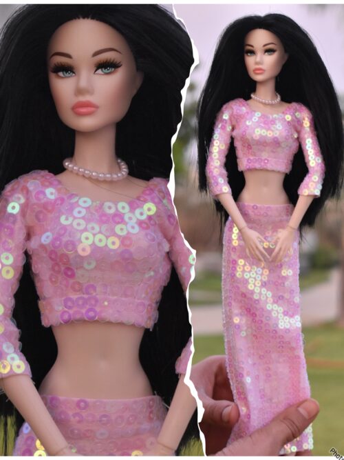 Pink dress for doll