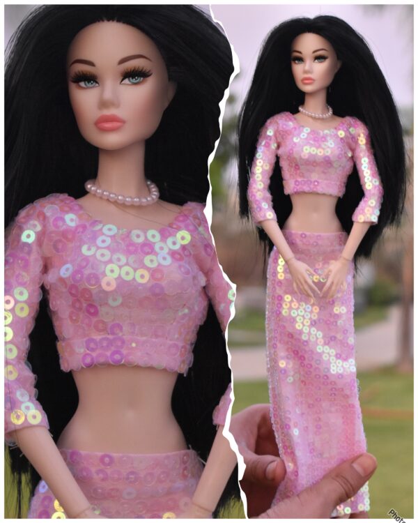 Pink dress for doll