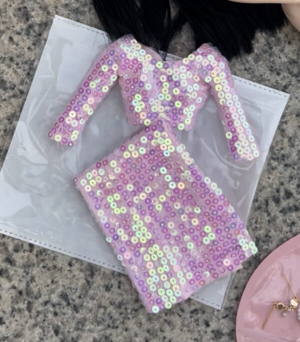 Pink dress for doll