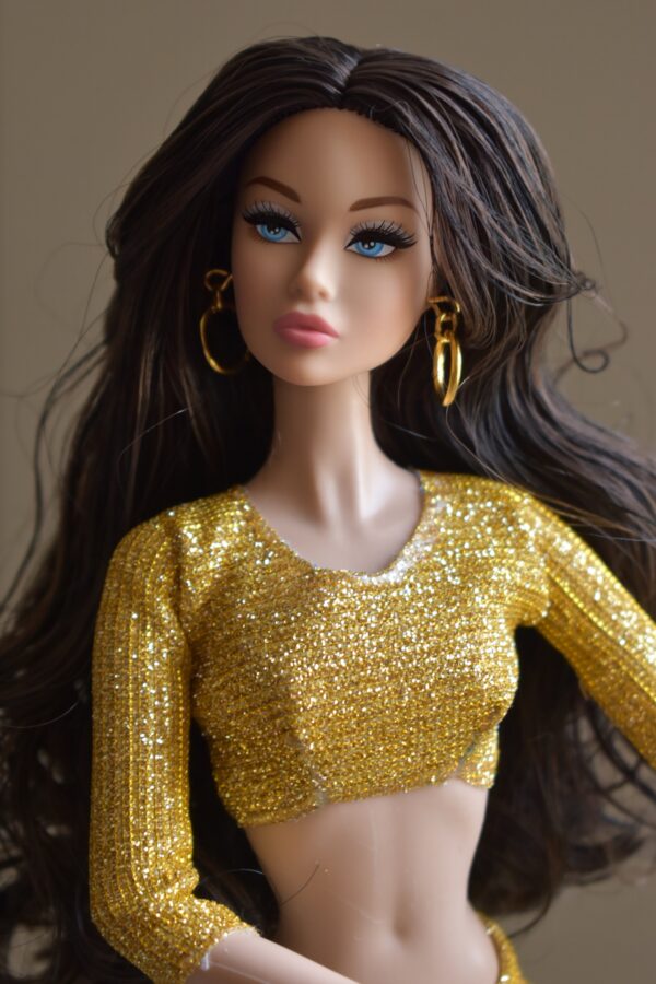 Cherry doll (gold lehenga)