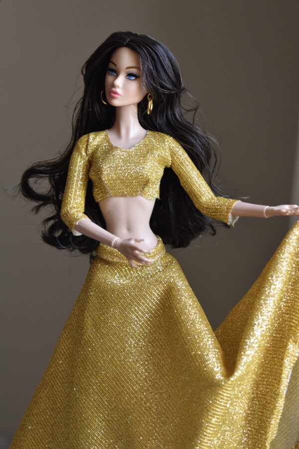 Cherry doll (gold lehenga)