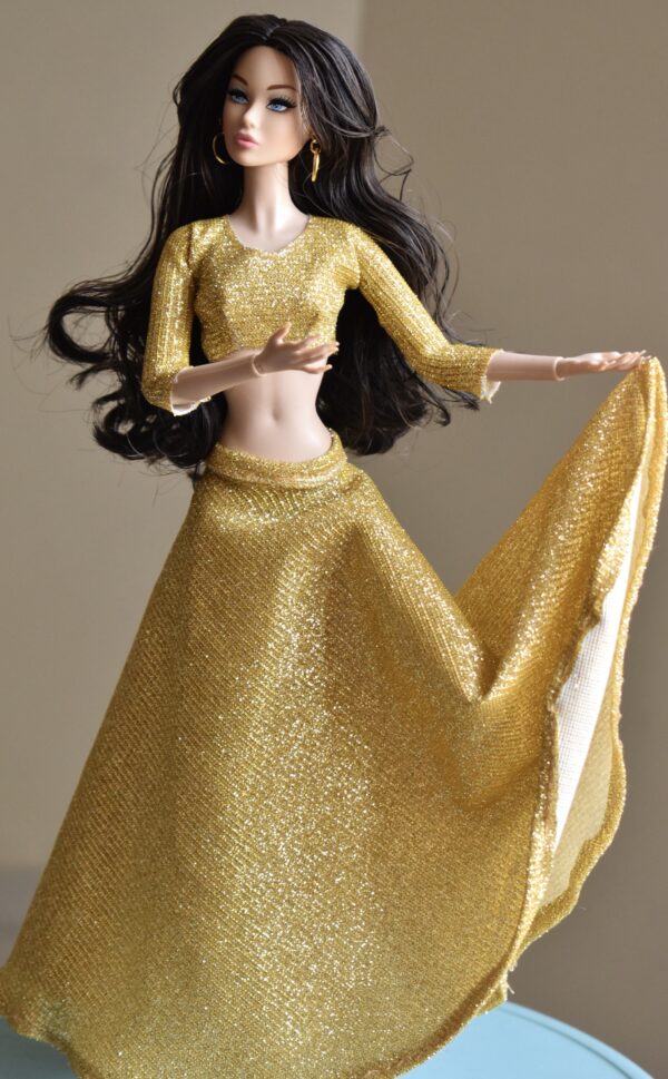 Cherry doll (gold lehenga)