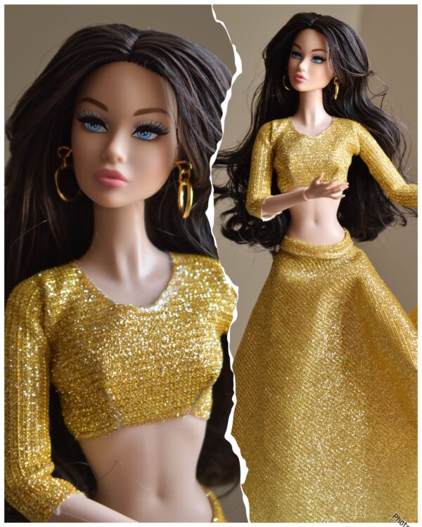 Cherry doll (gold lehenga)