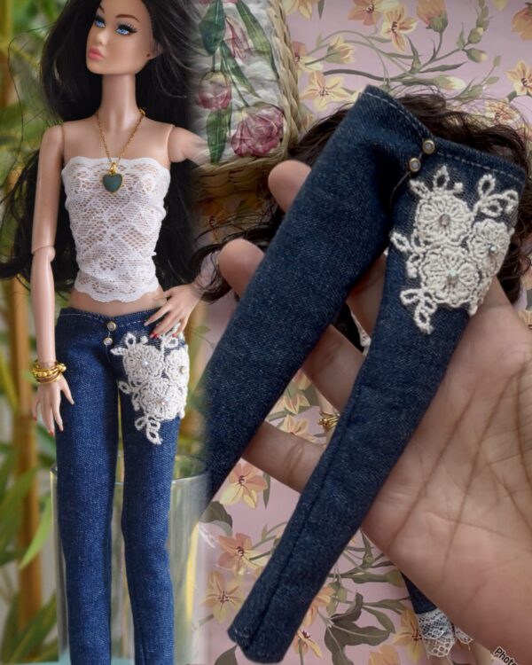 created-by-photogrid-432 Denim pants for Barbie doll