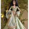 Mint green bridal lehenga for doll