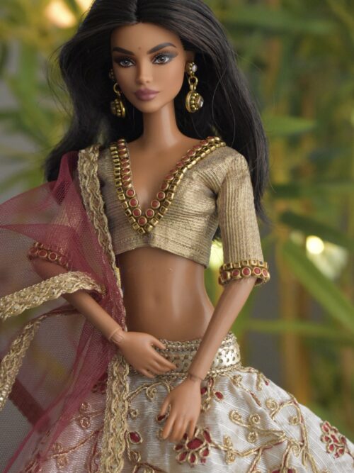 img_4812 Embroidered bridal lehenga for Barbie doll