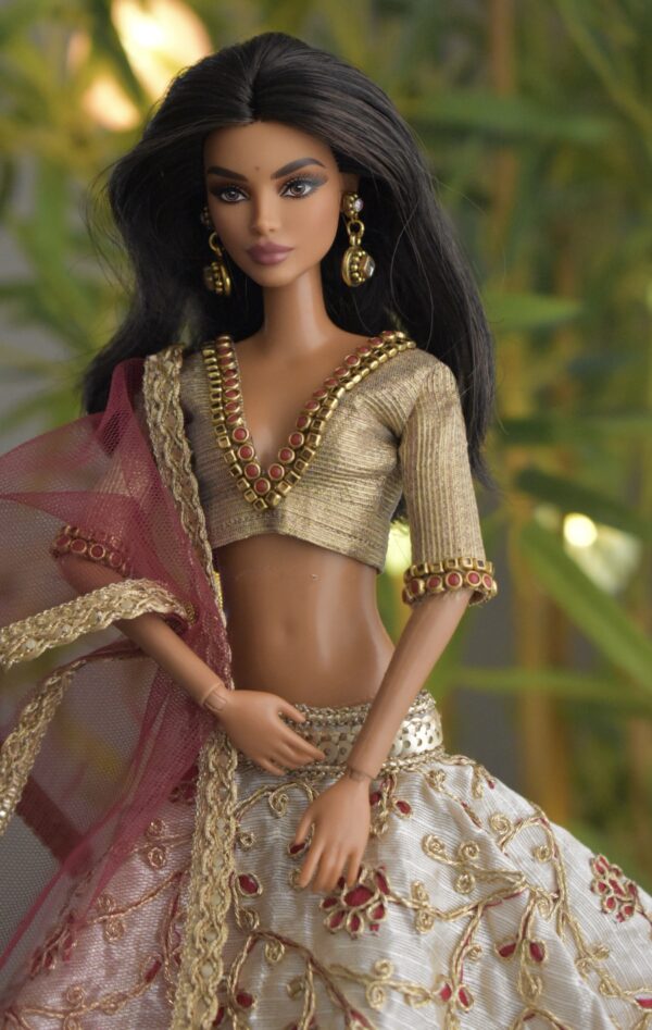 img_4812 Embroidered bridal lehenga for Barbie doll