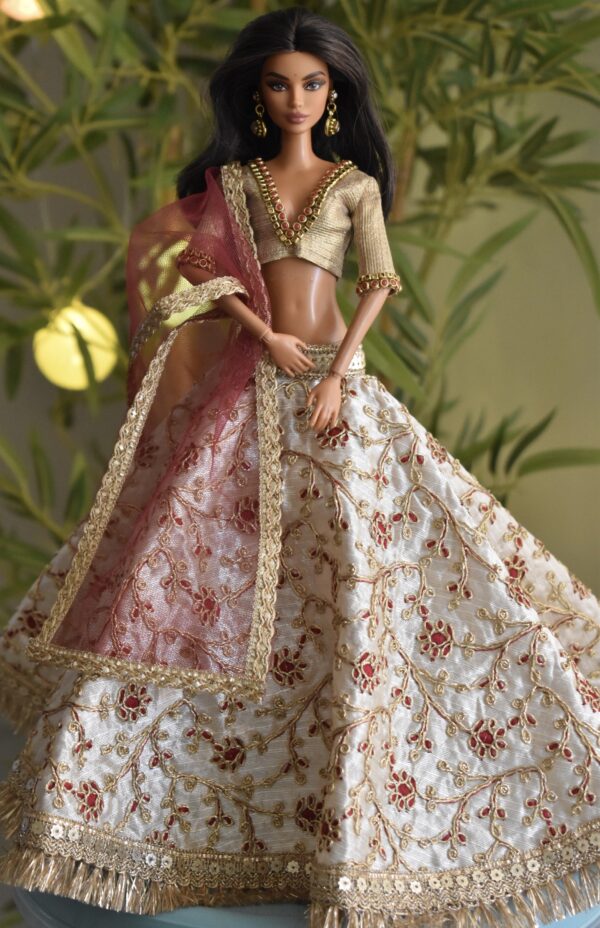 img_4814 Embroidered bridal lehenga for Barbie doll