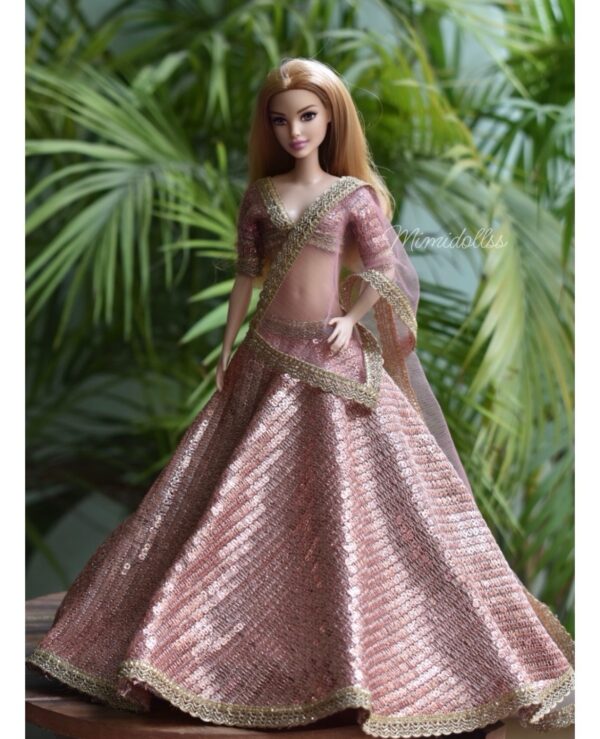 img_5264 Sparkly pink lehenga for Barbie doll