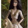 Ivory gold Banarasi lehenga for doll