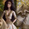Ivory gold Banarasi lehenga for doll