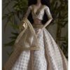 Ivory gold Banarasi lehenga for doll