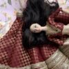 Maroon bridal lehenga for Barbie doll