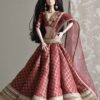 Maroon bridal lehenga for Barbie doll