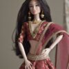 Maroon bridal lehenga for Barbie doll