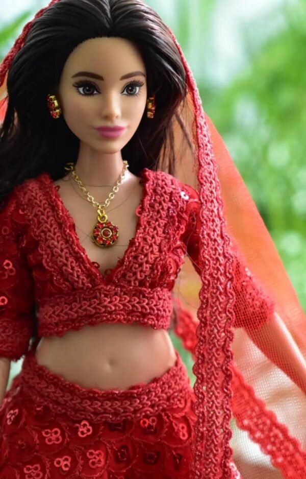 img_5567 Sparkly red lehenga for Doll