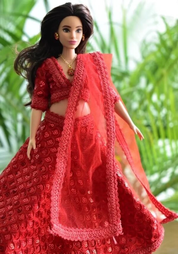 img_5568 Sparkly red lehenga for Doll