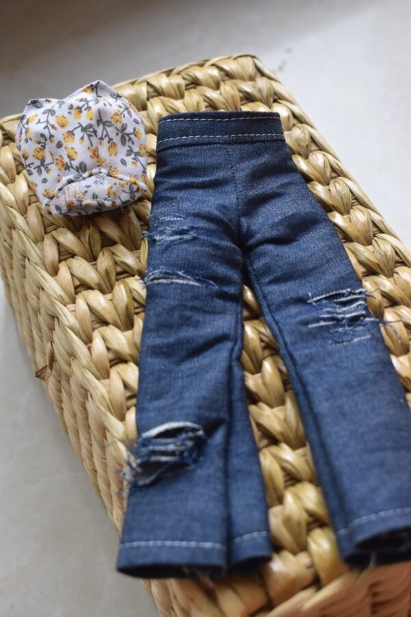 dsc_1771 Denim trousers and top set for Barbie doll